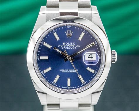 silver rolex datejust blue face|rolex datejust 41mm blue 126300.